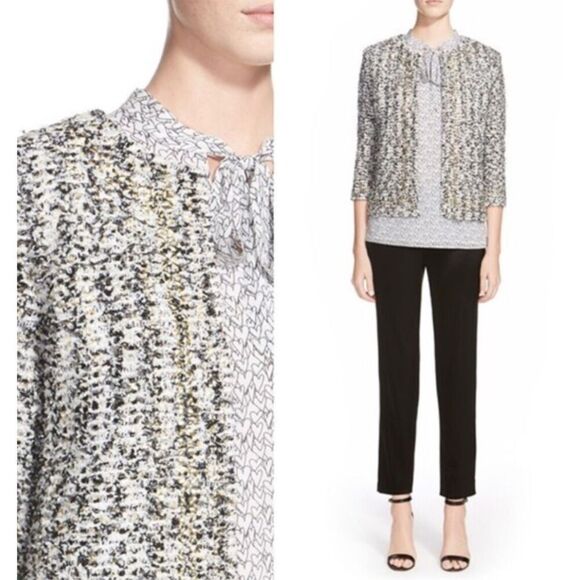 St. John Couture Amour Embellished Tweed Jacket Size 16 - Picture 4 of 12